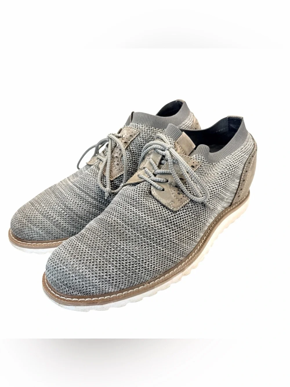 CALTO Gray Knit Elevator Shoes | Men’s Size 8.5 | Height Increase Sneakers
